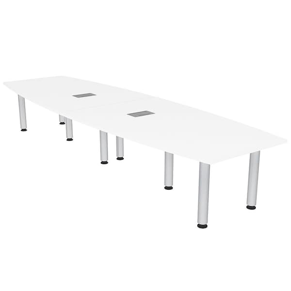 45 in W, 144 in L, 29 in H, Engineered Wood Top, White